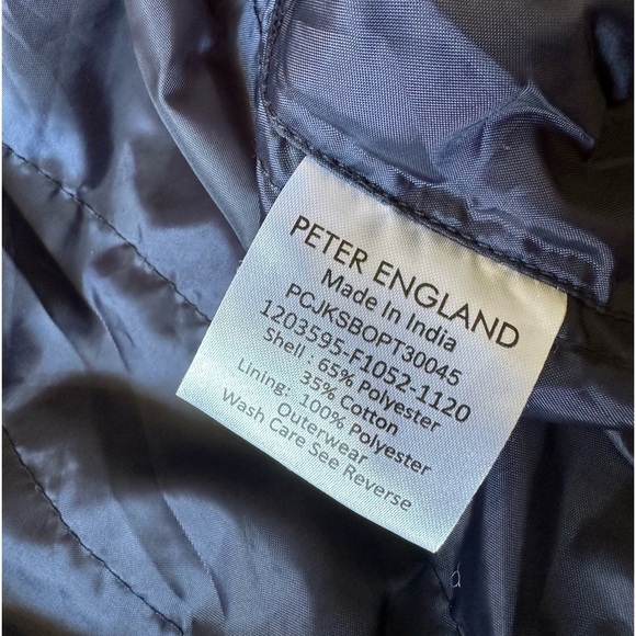 Peter England Blue Zipper pockets Blue lined Bomber size Medium - Picture 7 of 11